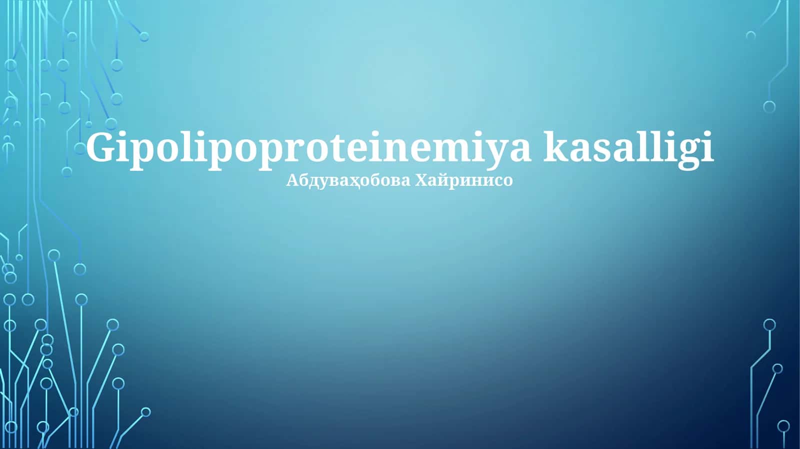 Gipolipoproteinemiya kasalligi