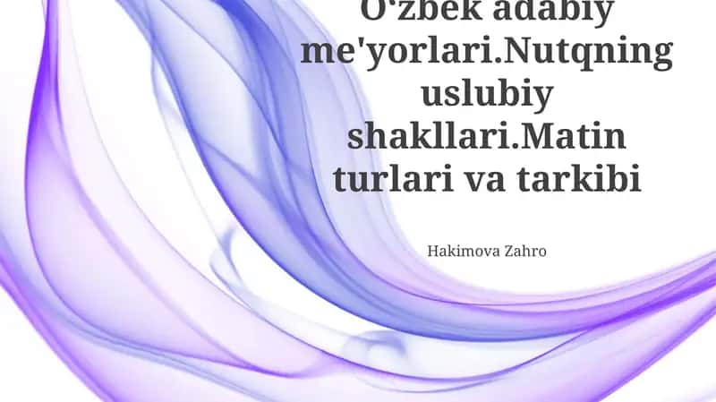 O'zbek adabiy tilining me'yorlari