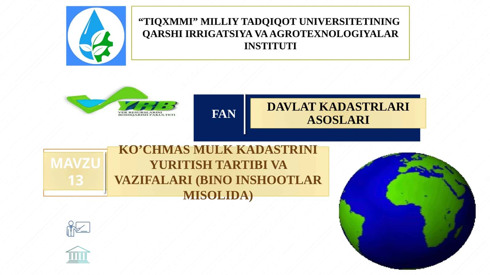 KO’CHMAS MULK KADASTRINI YURITISH TARTIBI VA VAZIFALARI (BINO INSHOOTLAR MISOLIDA)