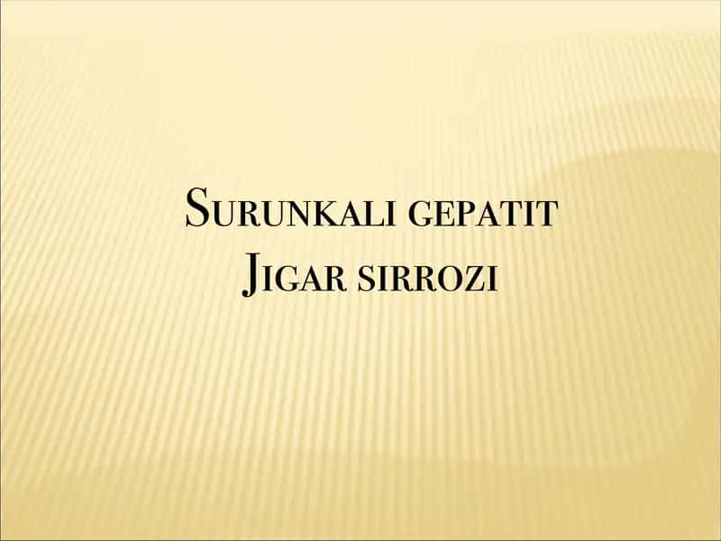 Surunkali gepatit Jigar sirrozi