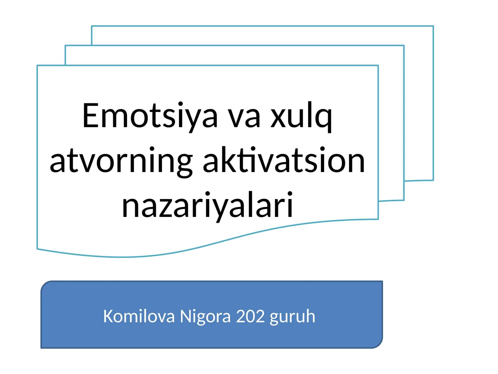 Emotsiyavaxulqatvorningaktivatsionnazariyalari
