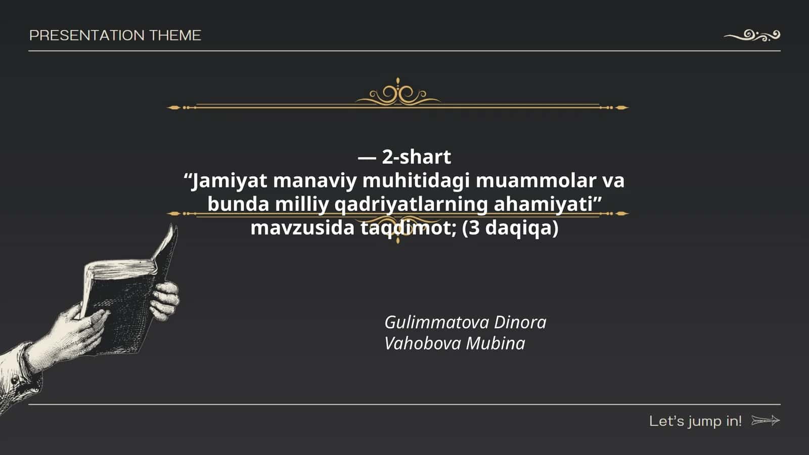 Jamiyat manaviy muhitidagi muammolar va bunda milliy qadriyatlarning ahamiyati