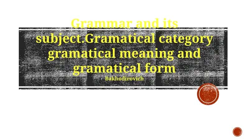 Grammatik toifalar