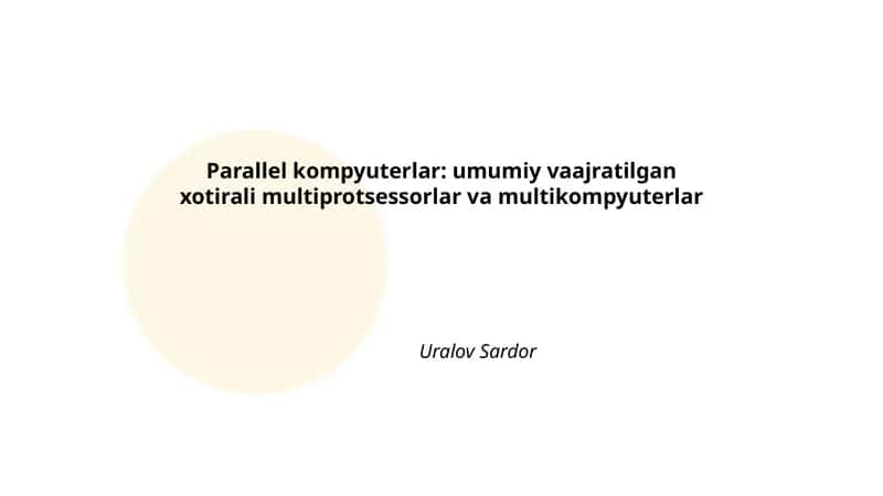Parallel kompyuterlar