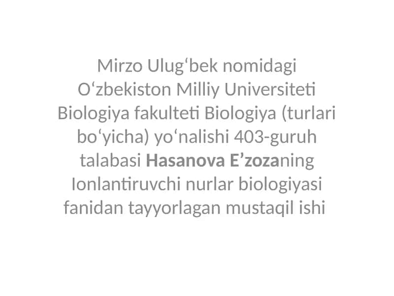 Radiatsiya va radiatsiyaviy avariyalar