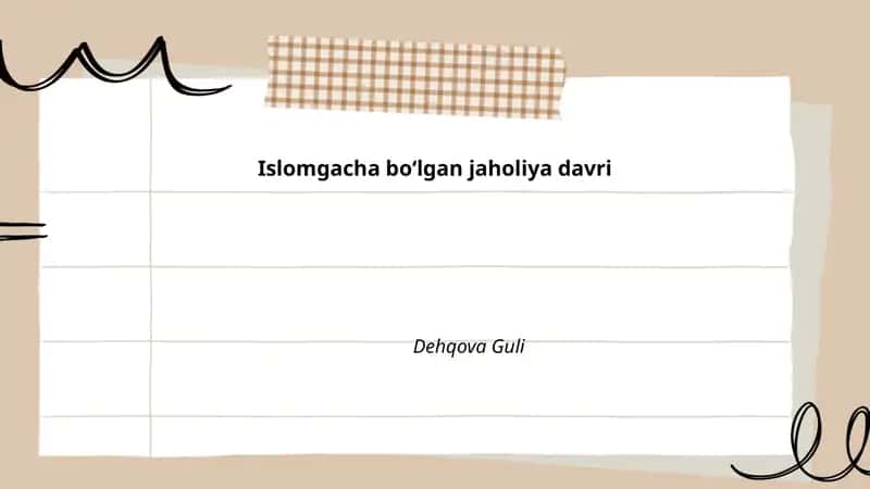 Islomgacha boʻlgan jaholiya davri