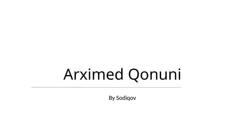 Arximed Qonuni