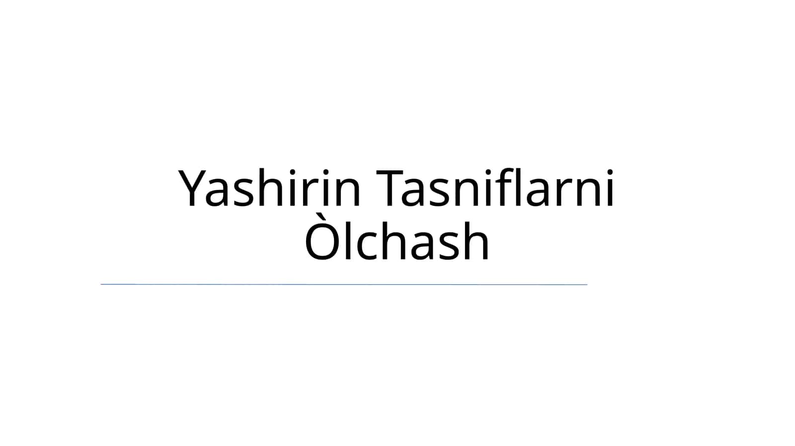 Yashirin Tasniflarni Òlchash