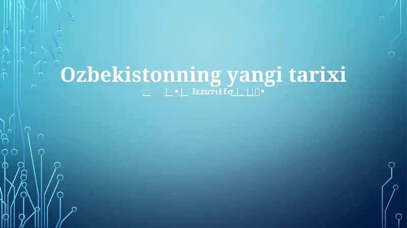 Ozbekistonning yangi tarixi