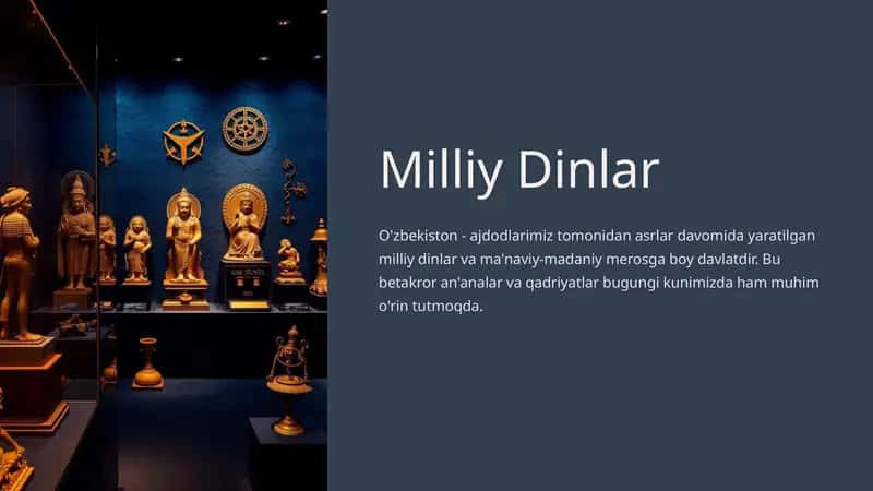Dinshunoslik fani uchun milliy dinlar mavzusiga slayd