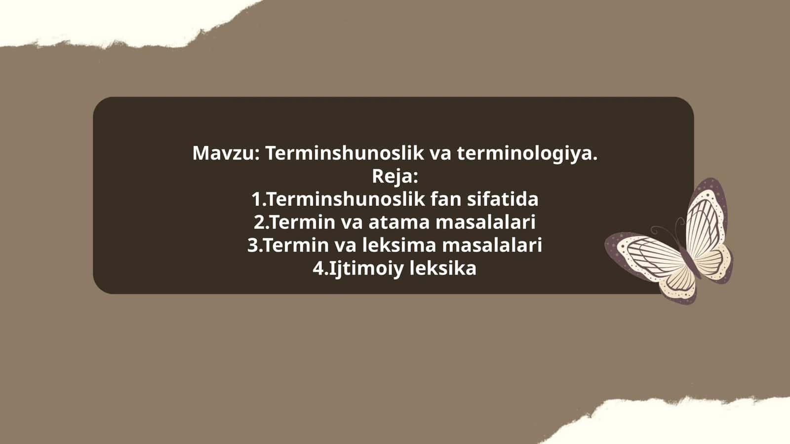 Terminshunoslik va terminologiya