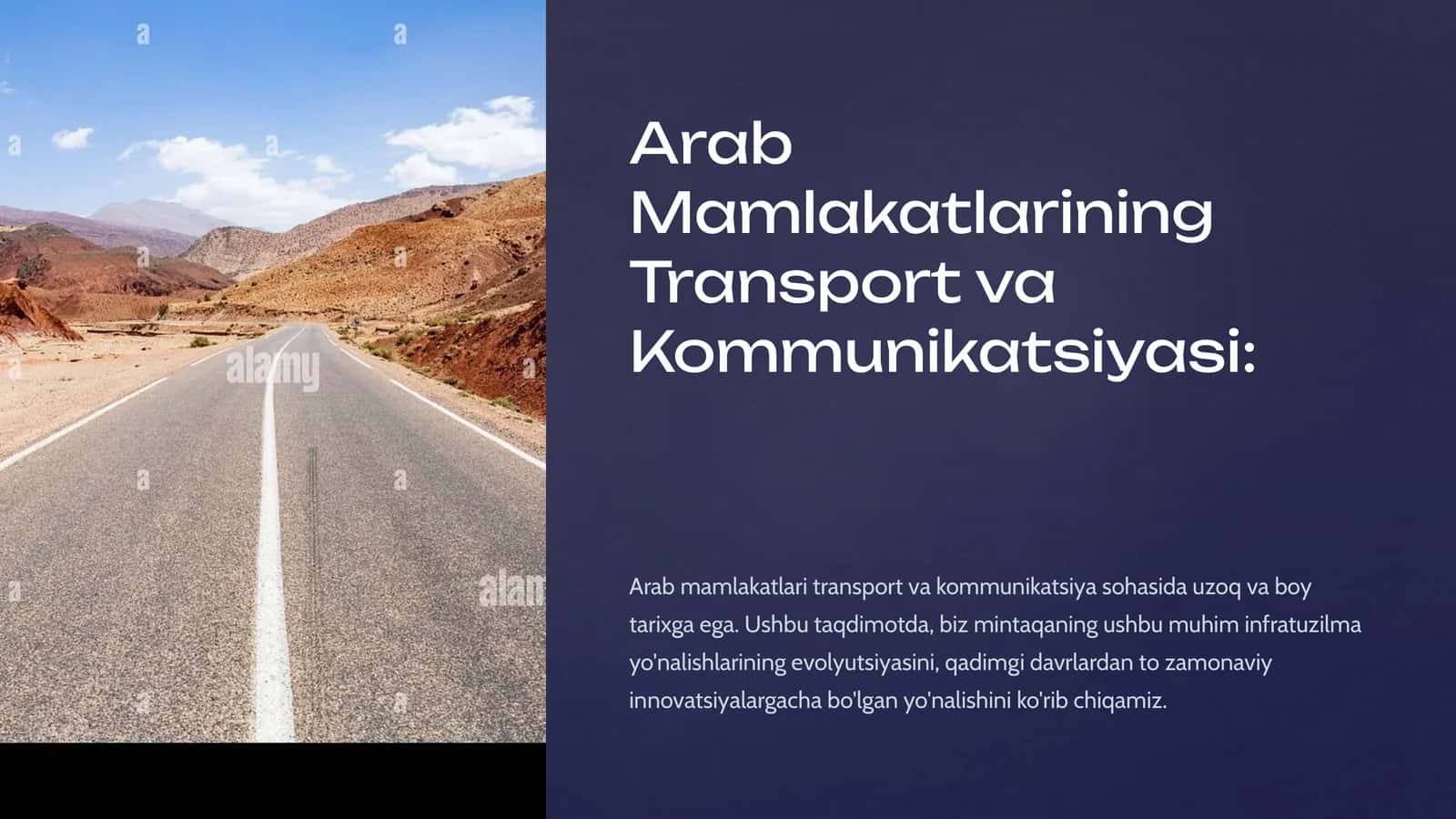 Arab Mamlakatlarining Transport va Kommunikatsiyasi