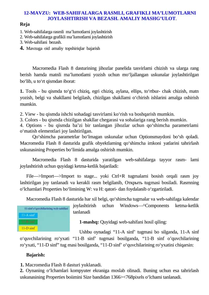 Macromedia Flash 8 dasturi