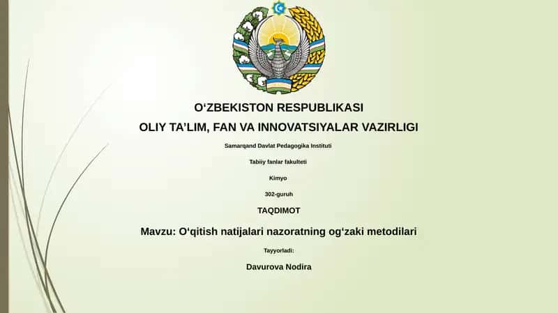 Og'zaki nazorat usullari