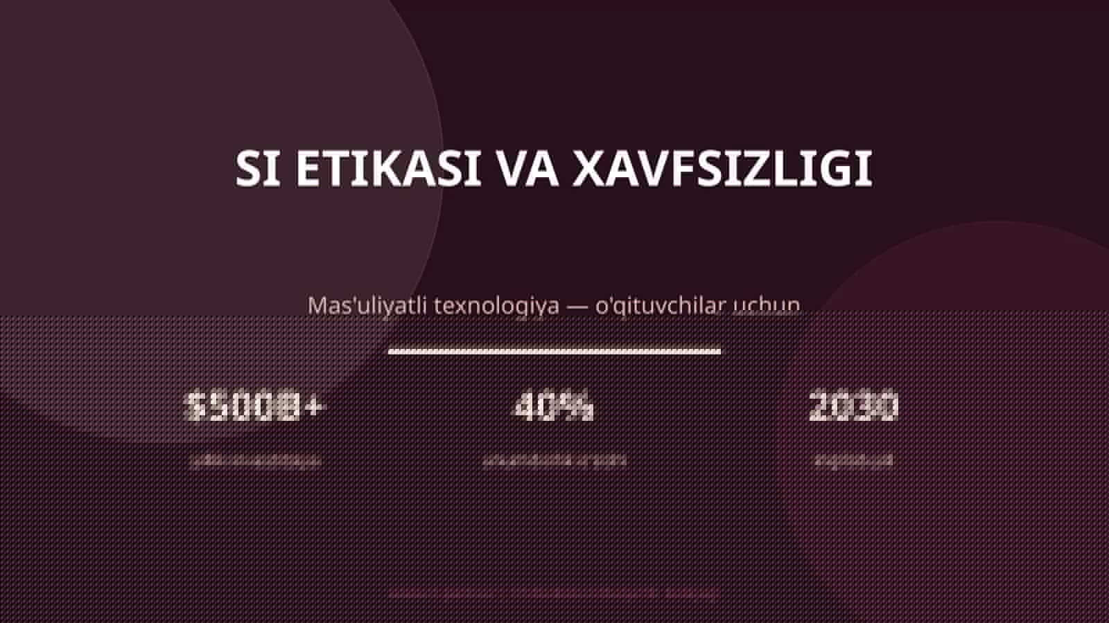 SI ETIKASI VA XAVFSIZLIGI