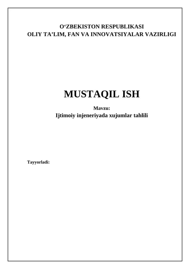 Ijtimoiy injeneriyada xujumlar tahlili