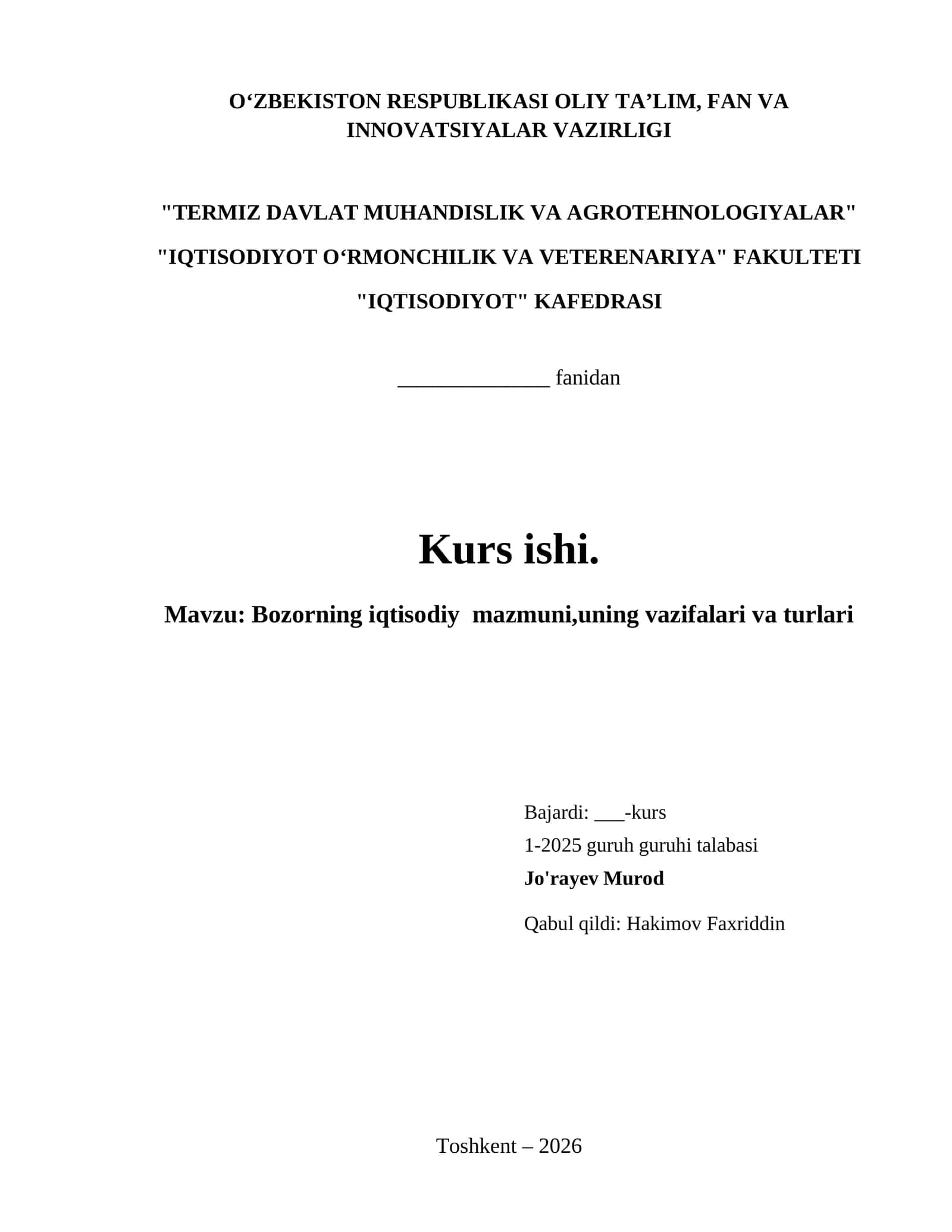 kurs ishi