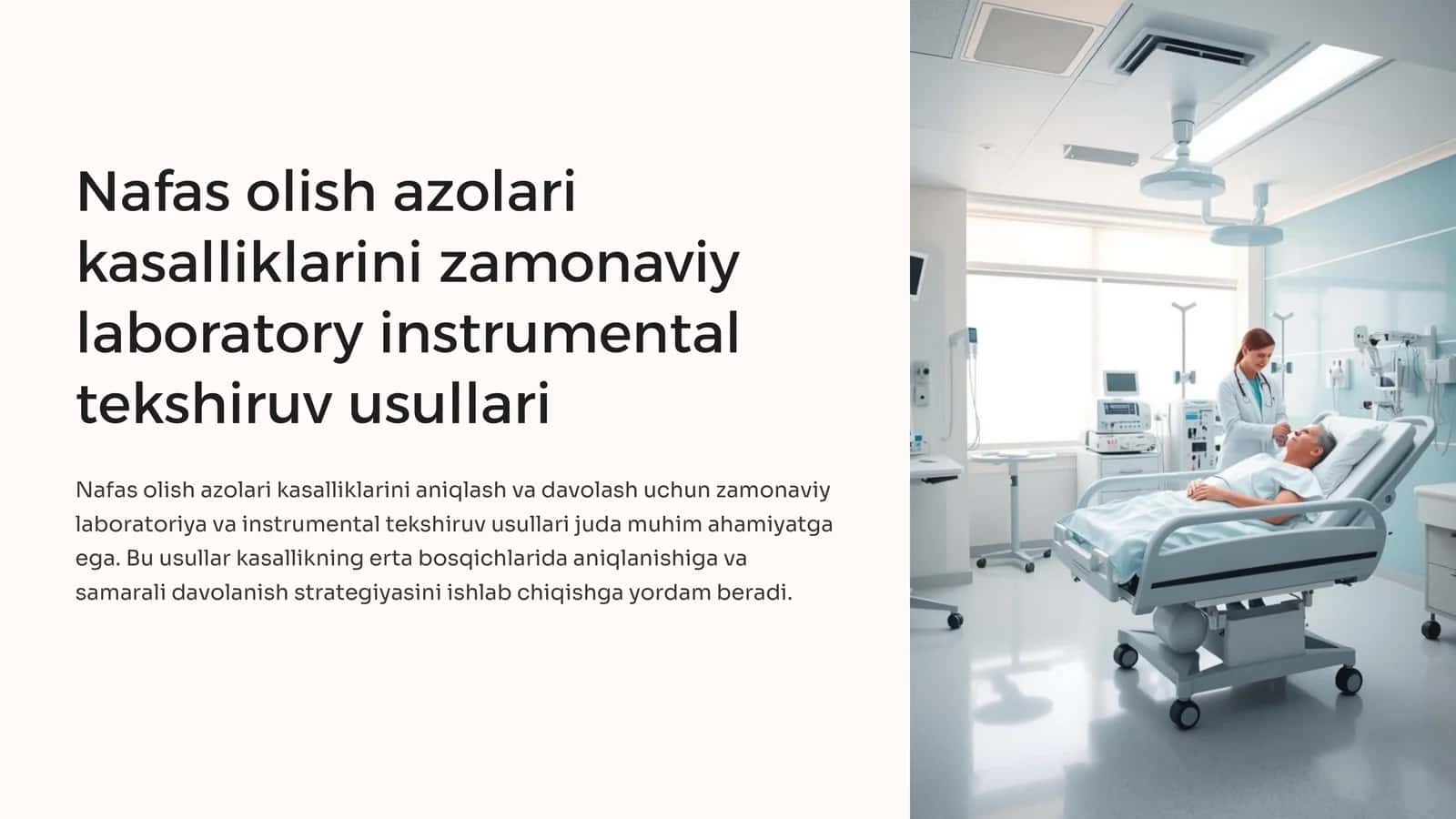 Nafas olish azolari kasalliklarini zamonaviy laboratory instrumental tekshiruv usullari