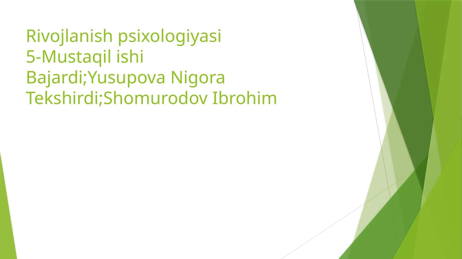 Rivojlanish psixologiyasi