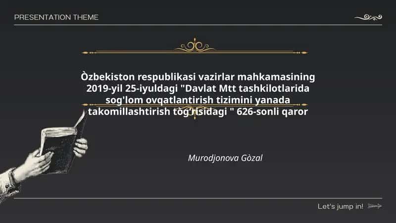 Davlat Mtt tashkilotlarida sog'lom ovqatlantirish tizimini yanada takomillashtirish
