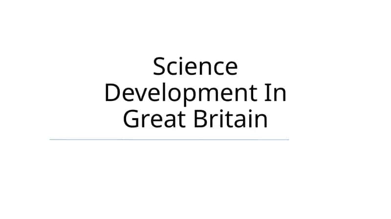 Science Development In Great Britain
