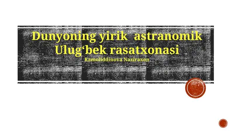 Ulugʻbekning buyuk rasadxonasi