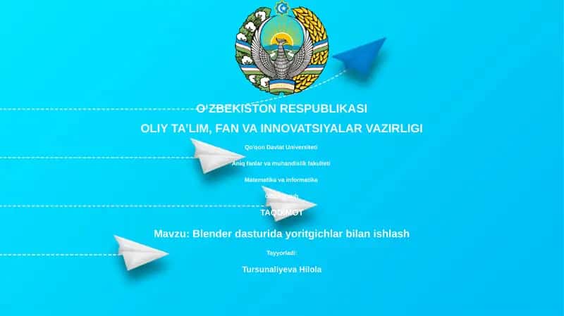 Blender dasturida yoritgichlar bilan ishlash