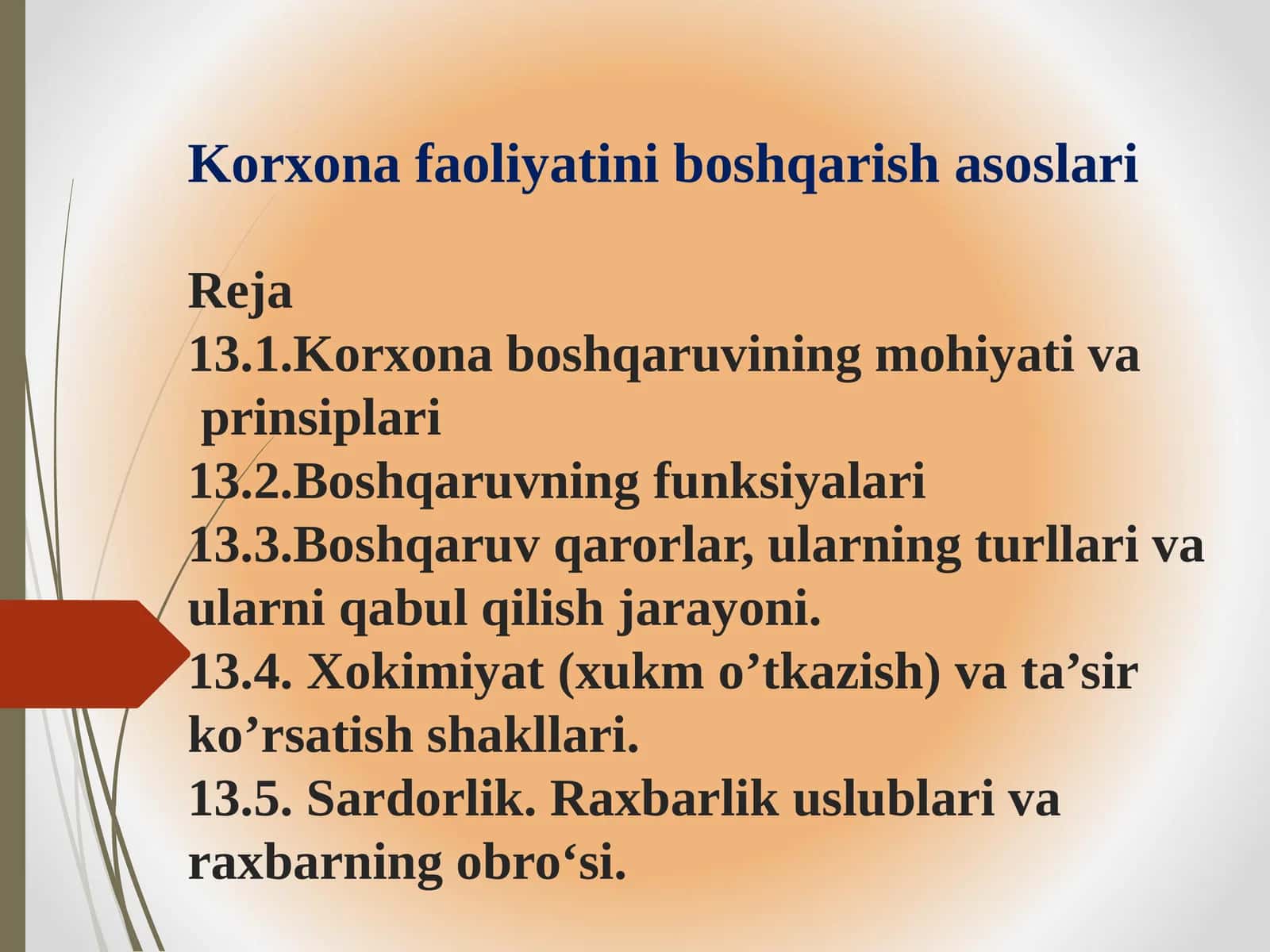 Korxona boshqaruvining mohiyati va prinsiplari