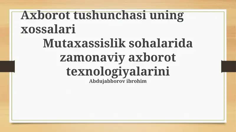Ta'limda axborot texnologiyalari