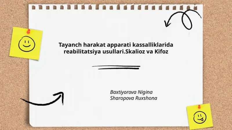 Tayanch harakat apparati kassalliklarida reabilitatsiya usullari.Skalioz va Kifoz