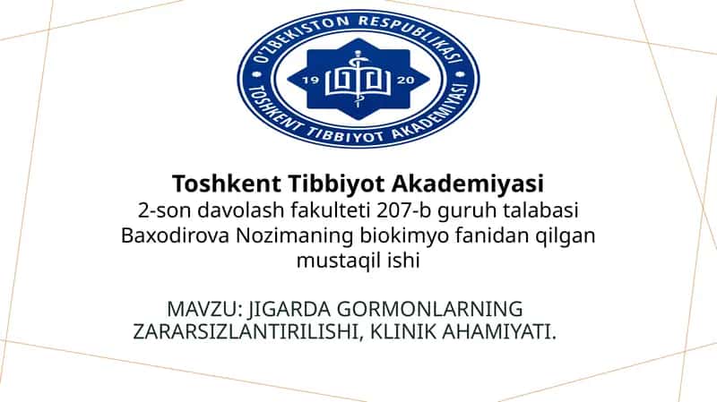 Jigarda gormonlarning zararsizlantirilishi, klinik ahamiyati