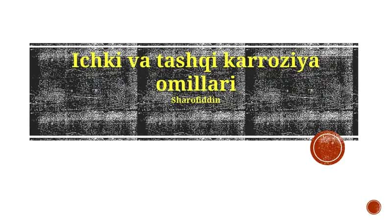 Ichki va tashqi korroziya omillari