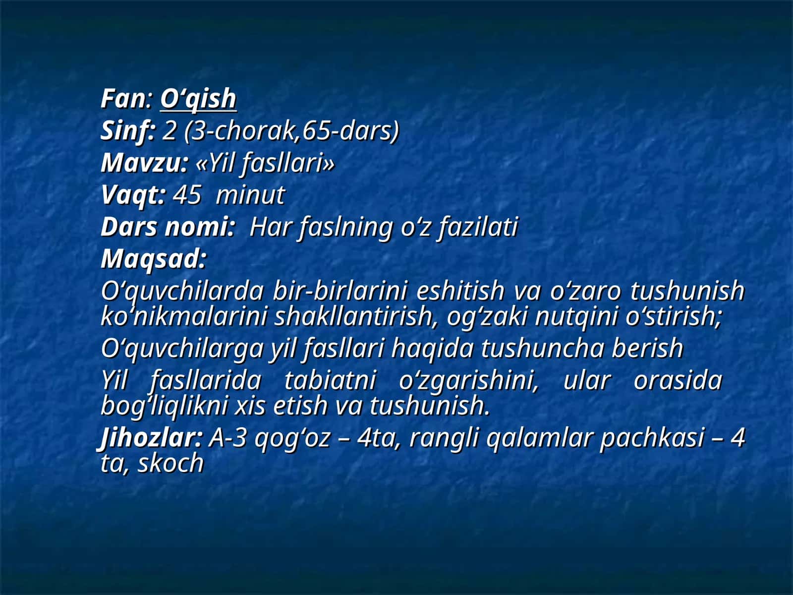 «Yil fasllari»
