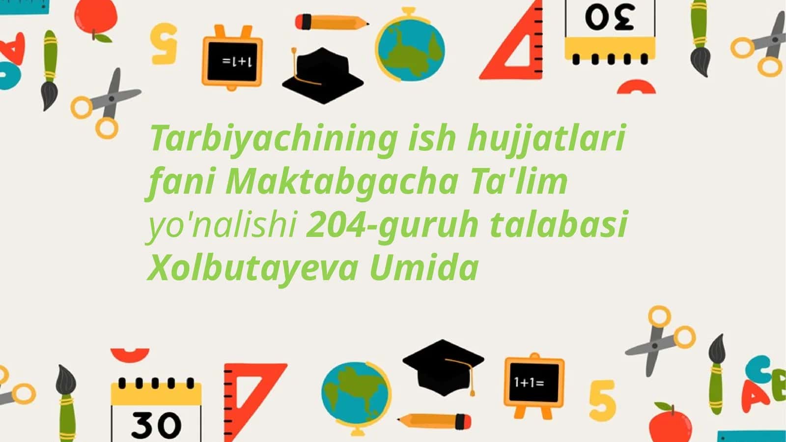 Bolaning rivojlanish sohalarikompetensiyasi