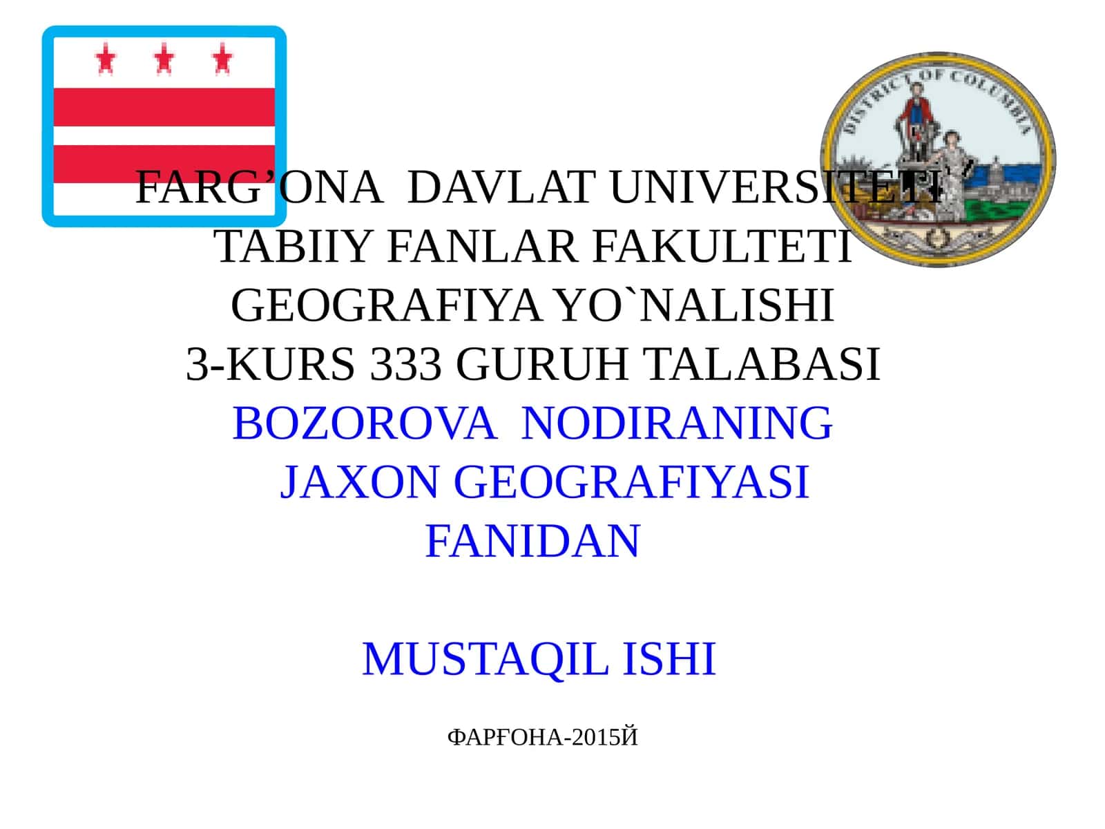 NODIRANING JAXON GEOGRAFIYASI