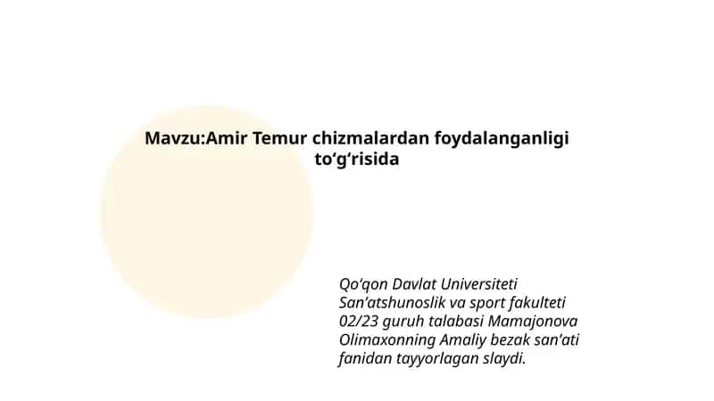 Amir Temur chizmalardan foydalanganligi toʻgʻrisida