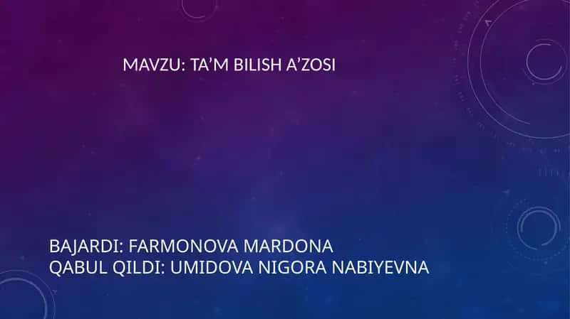 Ta'm bilish a'zosi
