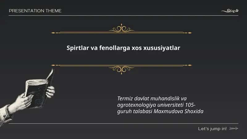 Spirtlar va fenollarga xos xususiyatlar