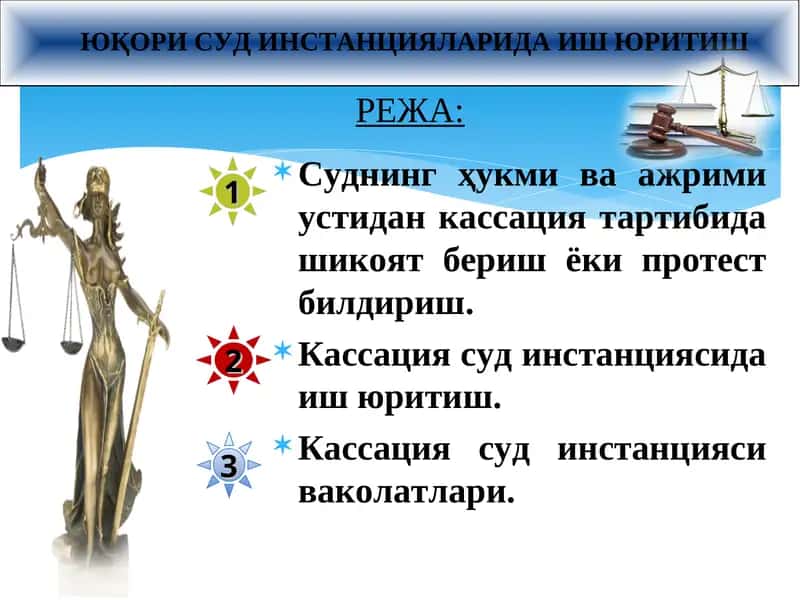 Кассация суд инстанциясида иш юритиш
