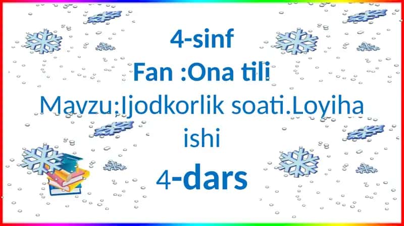 Ijodkorlik soati. Loyiha ishi