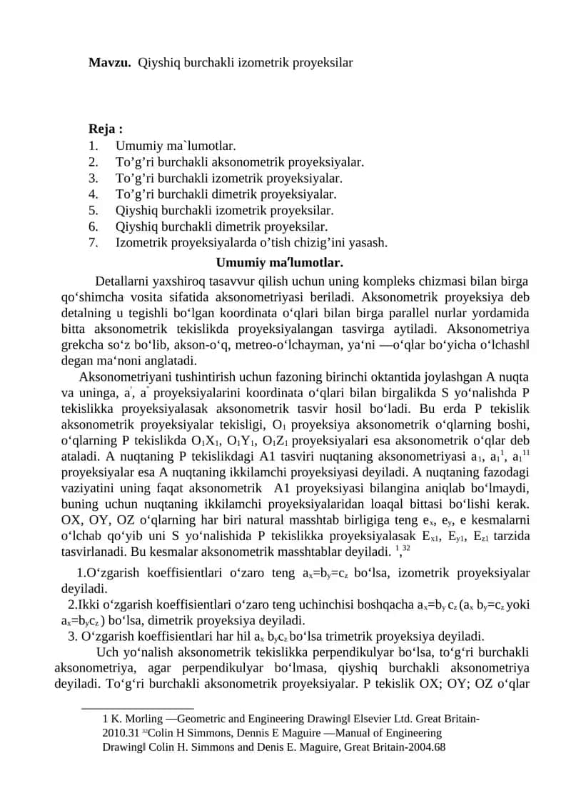 Qiyshiq burchakli izometrik proyeksilar