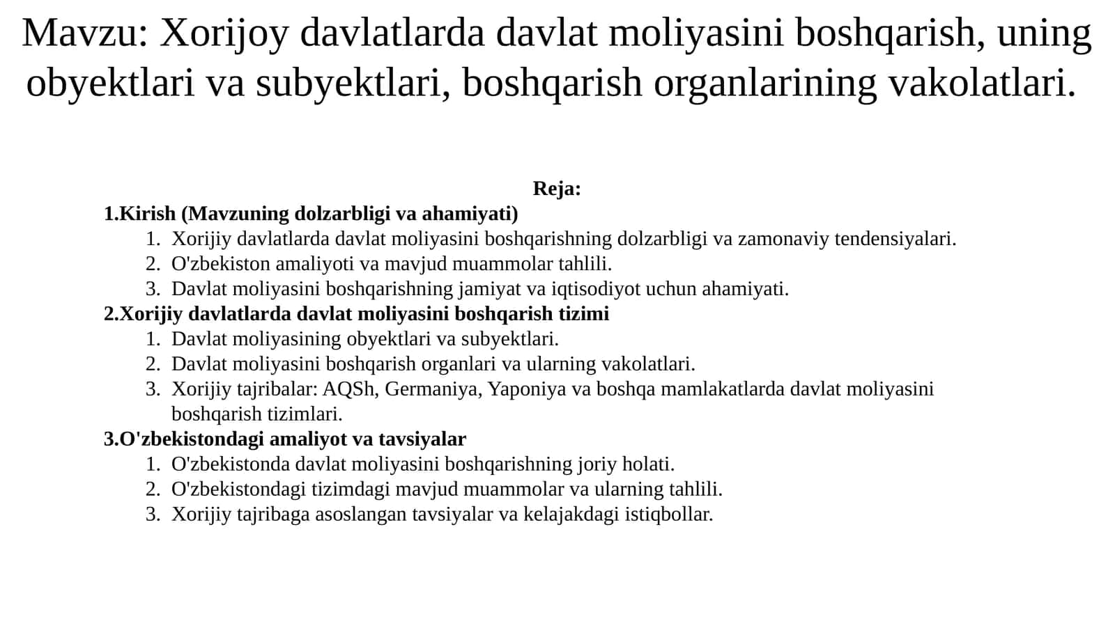 Xorijoydavlatlardadavlatmoliyasiniboshqarish