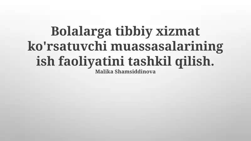 Bolalarga tibbiy xizmat ko'rsatish
