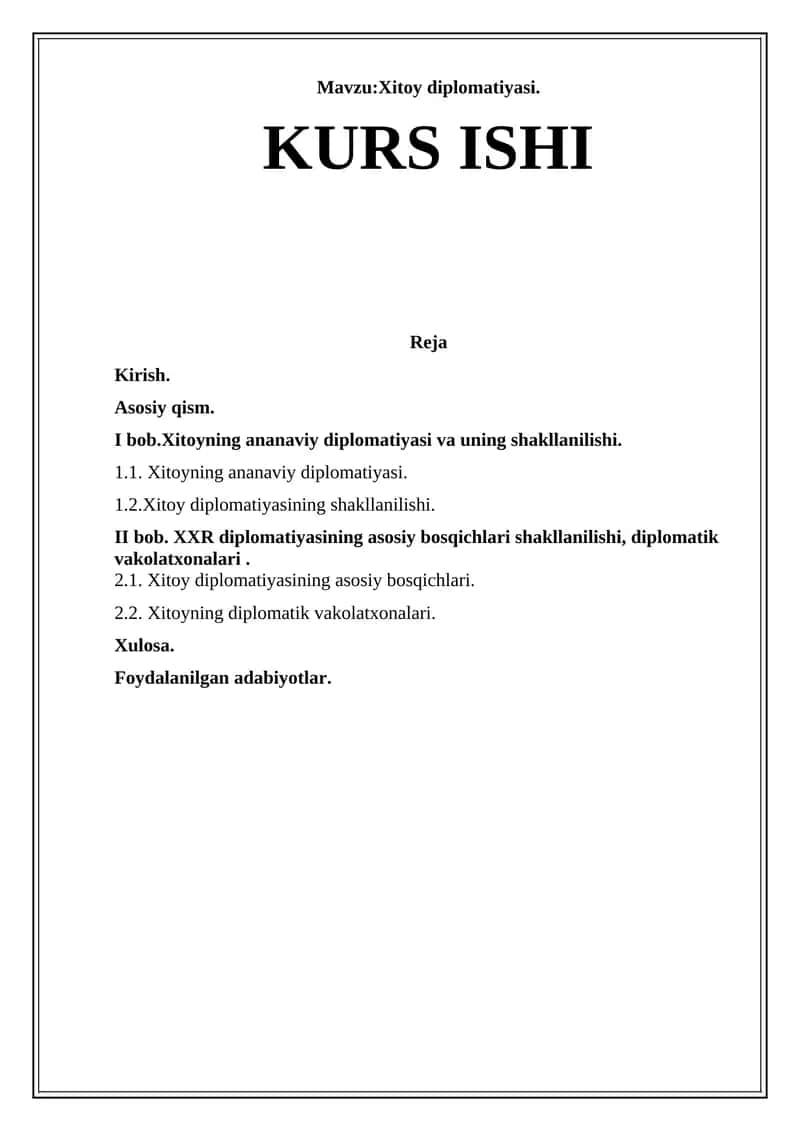 Xitoy diplomatiyasi