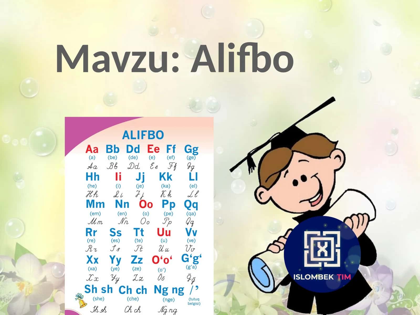 Alifbo mavzusiga taqdimot