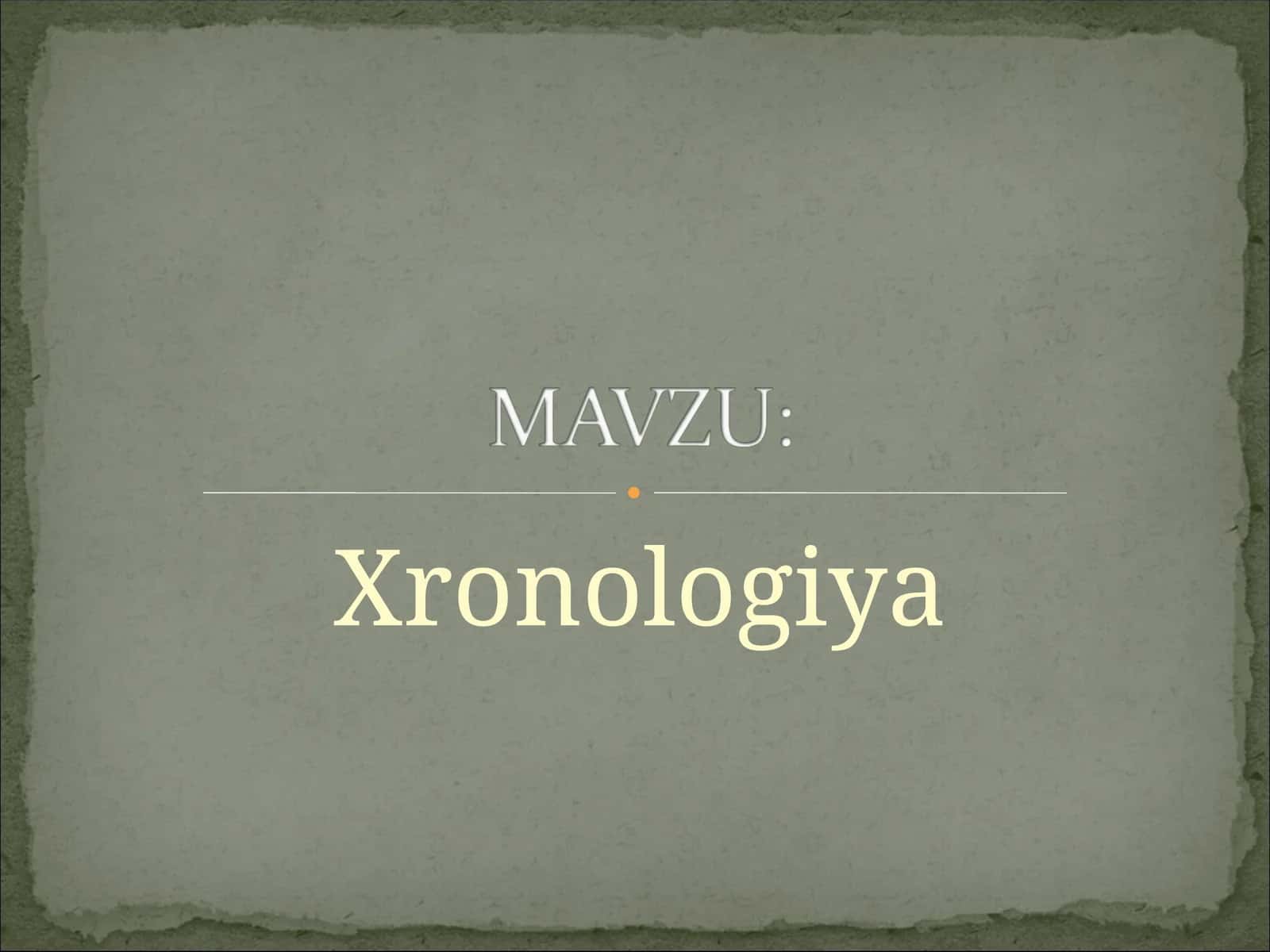 Xronologiya