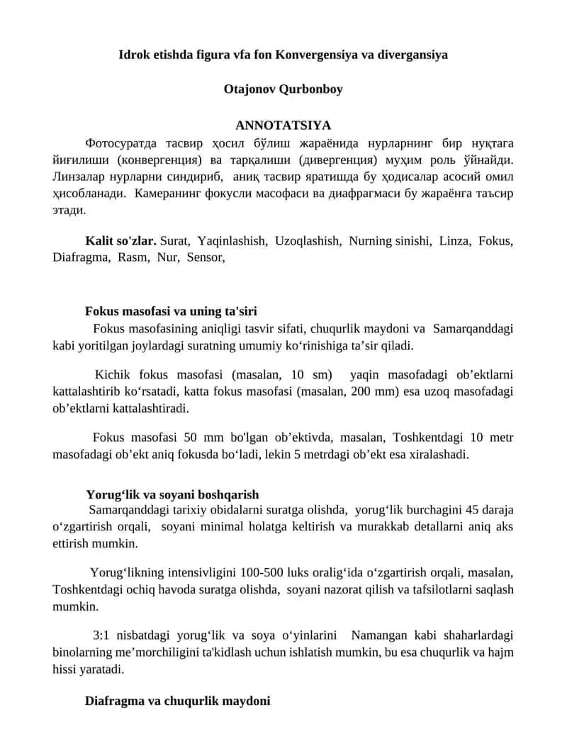 Figure va fon Konvergensiya va divergansiya