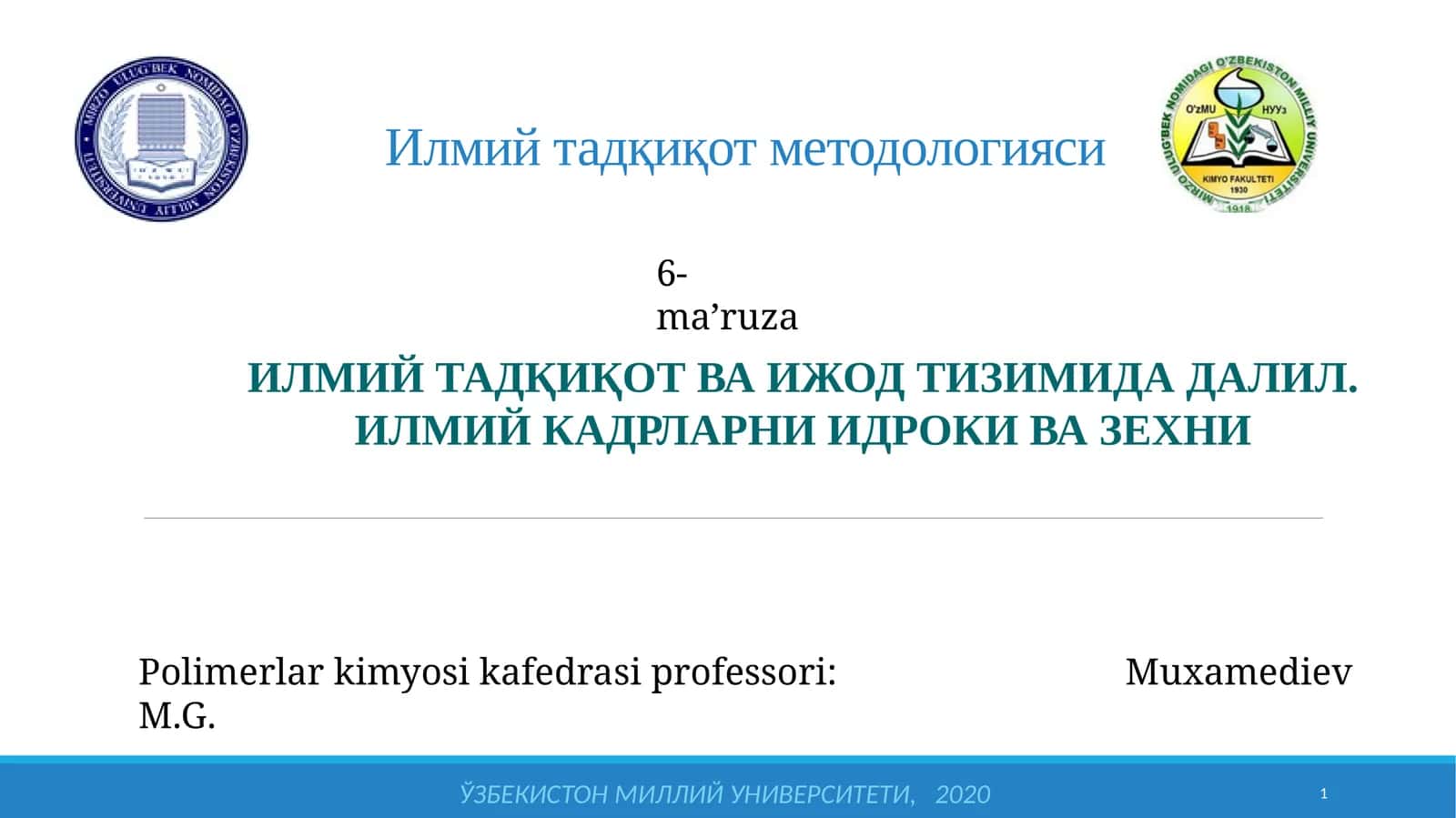 Илмий тадқиқот методологияси