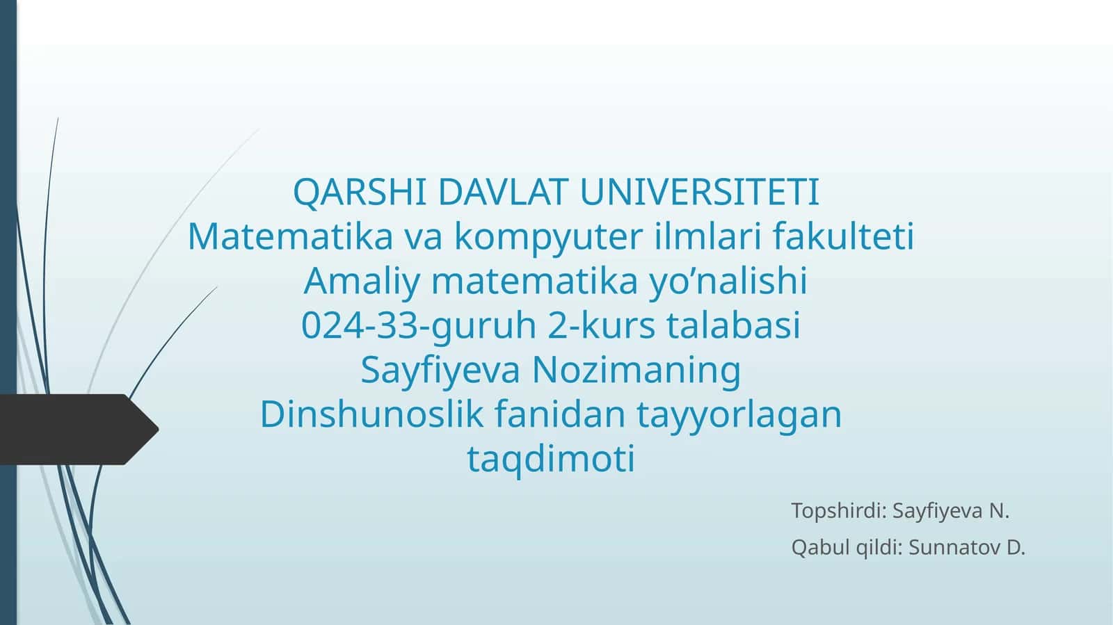 Shayx Muhammad Sodiq Muhammad Yusufning “Baxtiyor oila” asarida islom qadriyatlarining talqini