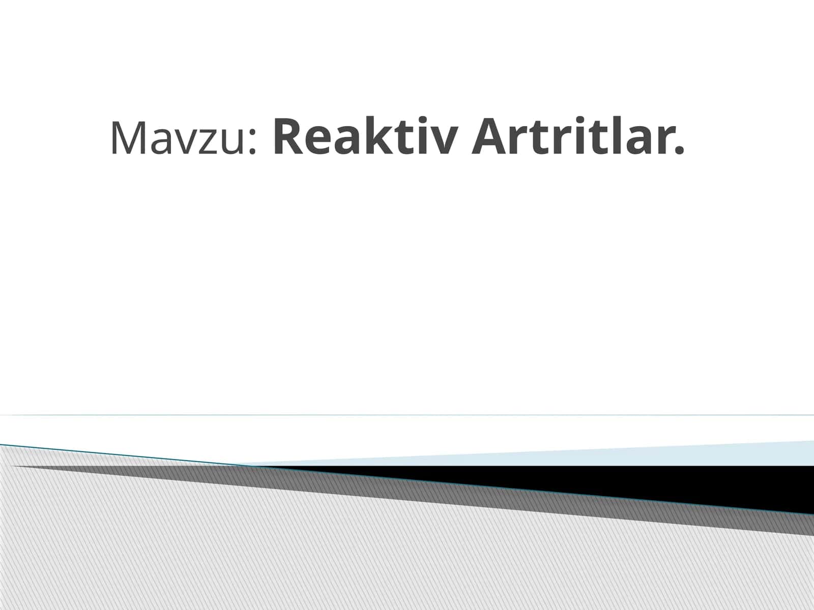Reaktiv Artritlar